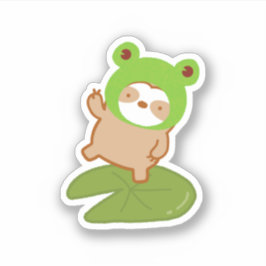 Niedlich Froggy Sloth Aufkleber