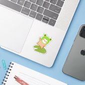 Niedlich Froggy Sloth Aufkleber (Laptop mit iPhone)