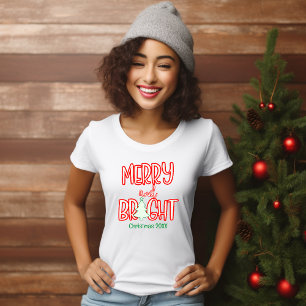 Niedlich frohe und helle Weihnachten Jahr Rot und T-Shirt