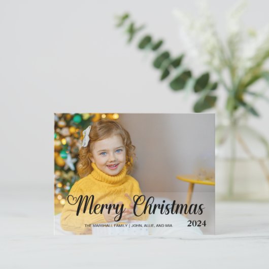 Niedlich Frohe Weihnachten 2024 Foto Typografie (Stehend Vorderseite)