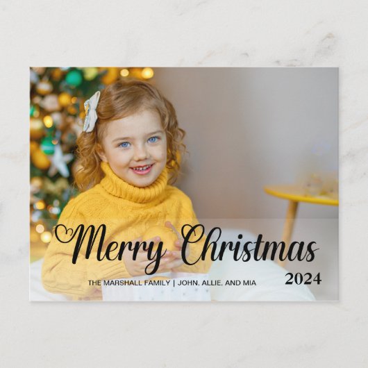 Niedlich Frohe Weihnachten 2024 Foto Typografie (Vorderseite)