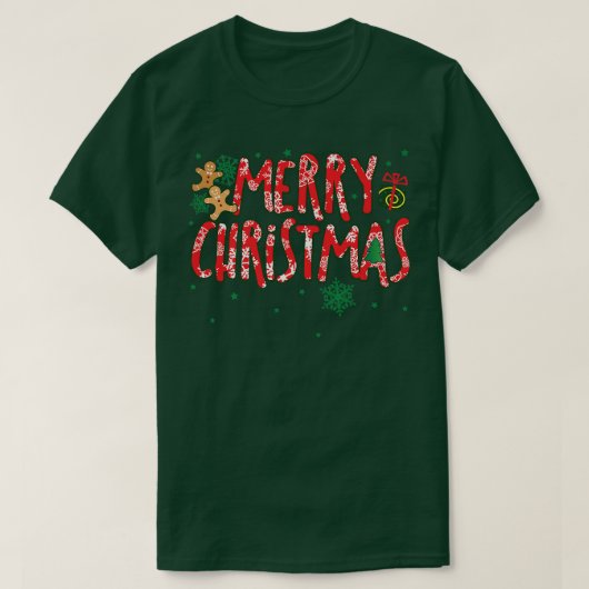 Niedlich frohe Weihnachten Candy Cane Holiday Ging T-Shirt (Design vorne)