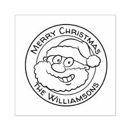 Niedlich frohe Weihnachten Cartoon Weihnachtsfamil Gummistempel