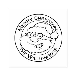 Niedlich frohe Weihnachten Cartoon Weihnachtsfamil Gummistempel