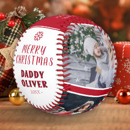 Niedlich frohe Weihnachten Daddy 3 Foto Collage Baseball
