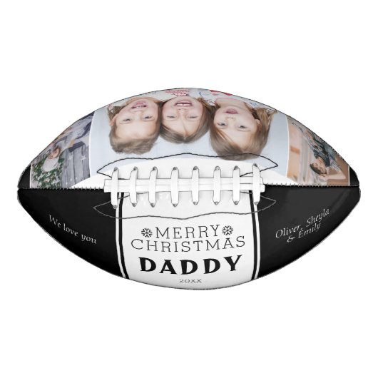 Niedlich frohe Weihnachten Daddy Black 3 Foto Coll Football (Vorderseite)