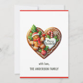 Niedlich frohe Weihnachten Donut Herz Rot & Weiß (Vorderseite)