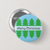 Niedlich frohe Weihnachten Einfache Baumdesign Bla Button (Vorne & Hinten)