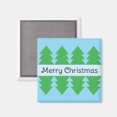 Niedlich frohe Weihnachten Einfache Baumdesign Bla Magnet (Vorderseite/Rückseite)
