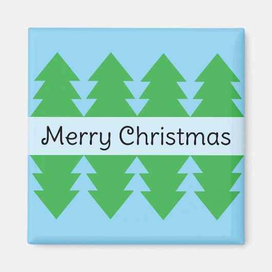 Niedlich frohe Weihnachten Einfache Baumdesign Bla Magnet (Vorne)