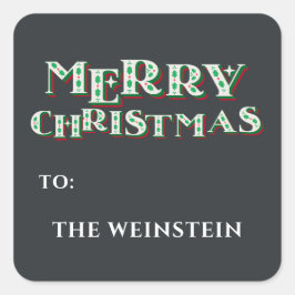 Niedlich frohe Weihnachten Einzigartiges Festfest Quadratischer Aufkleber