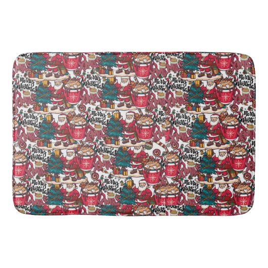 Niedlich frohe Weihnachten - Feiertag Badematte (Vorderseite)