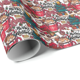 Niedlich frohe Weihnachten - Feiertag Geschenkpapier