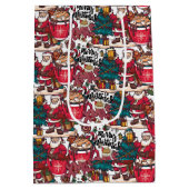 Niedlich frohe Weihnachten - Feiertag Mittlere Geschenktüte (Rückseite)