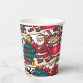 Niedlich frohe Weihnachten - Feiertag Pappbecher (Rückseite)