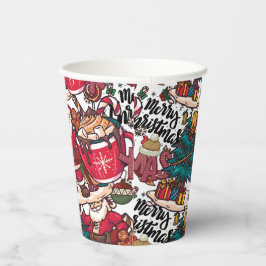 Niedlich frohe Weihnachten - Feiertag Pappbecher