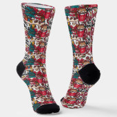 Niedlich frohe Weihnachten - Feiertag Socken (Gewinkelt)