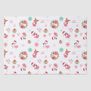 Niedlich frohe Weihnachten Flamingo Snowflake Seidenpapier