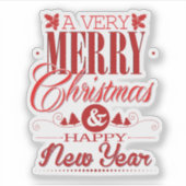 Niedlich frohe Weihnachten glücklich Neues Jahr Aufkleber (Vorderseite)