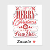 Niedlich frohe Weihnachten glücklich Neues Jahr Aufkleber (Blatt)