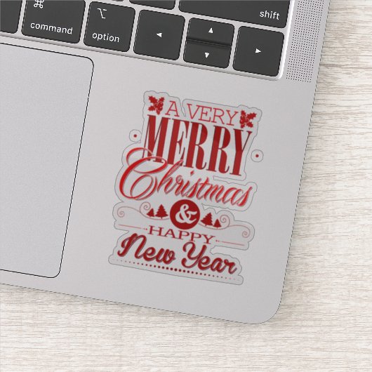 Niedlich frohe Weihnachten glücklich Neues Jahr Aufkleber (Detail)