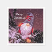 Niedlich frohe Weihnachten Gnome Holiday Tree Serviette (Vorderseite)