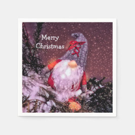 Niedlich frohe Weihnachten Gnome Holiday Tree Serviette