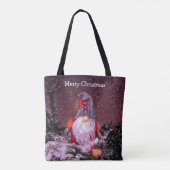 Niedlich frohe Weihnachten Gnome Holiday Tree Tasche (Rückseite)
