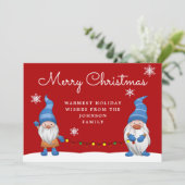 Niedlich frohe Weihnachten Gnomes Red (Stehend Vorderseite)