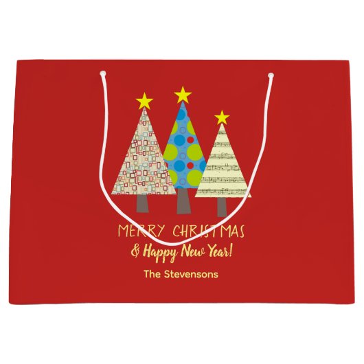 Niedlich frohe Weihnachten Große Geschenktüte (Vorderseite)