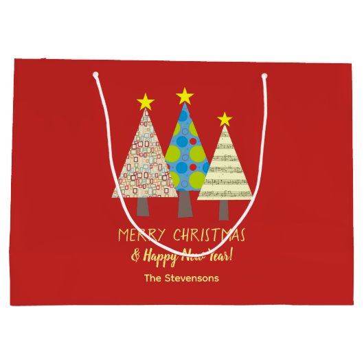 Niedlich frohe Weihnachten Große Geschenktüte (Rückseite)