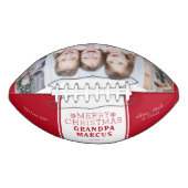 Niedlich frohe Weihnachten Großvater Rot 3 FotoCol Football (Vorderseite)