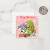 Niedlich frohe Weihnachten Mitteilungskarte (Vorderseite/Rückseite Beispiel)