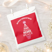 Niedlich frohe Weihnachten Rosa und Roter Friedens Geschenktütchen (Ausgeschnitten)