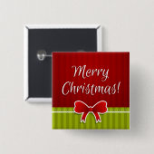 Niedlich Frohe Weihnachten Rot Grün Design Button (Vorne & Hinten)