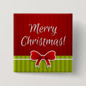 Niedlich Frohe Weihnachten Rot Grün Design Button (Vorderseite)