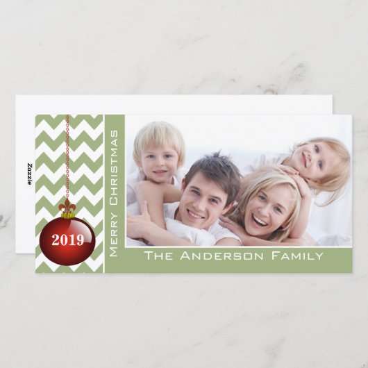 Niedlich Frohe Weihnachten Rote Ornament Zickzack (Vorne/Hinten)