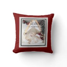 Niedlich frohe Weihnachten schlafende Kätzchen Wei