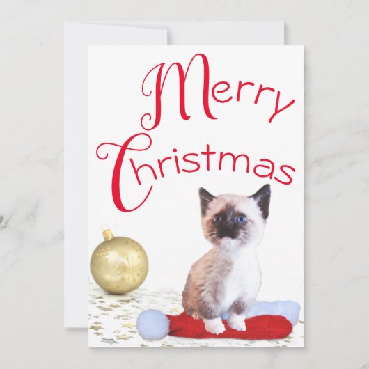 Niedlich Frohe Weihnachten Siamese Kitten Weihnach (Vorderseite)