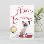 Niedlich Frohe Weihnachten Siamese Kitten Weihnach (Stehend Vorderseite)