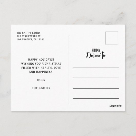 Niedlich Frohe Weihnachten Snowman Marshmallows Postkarte (Rückseite)