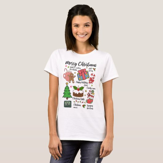 Niedlich frohe Weihnachten T-Shirt (Vorne ganz)