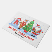 Niedlich Frohe Weihnachten Weihnachten Cartoon Per Fußmatte (Schrägansicht)