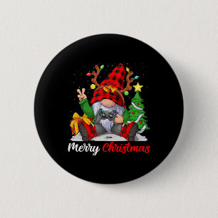 Niedlich Frohe Weihnachten Weihnachten Gamer Gnome Button