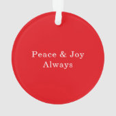 Niedlich Frohe Weihnachten Weißer Hund Foto Rote R Ornament (Rückseite)