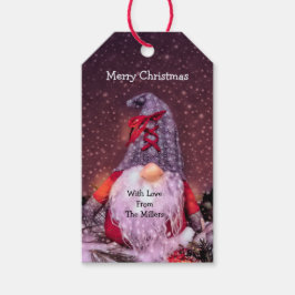 Niedlich frohe Weihnachten Whimsical Gnome Holiday Geschenkanhänger