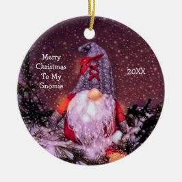 Niedlich frohe Weihnachten Whimsical Gnome Holiday Keramik Ornament