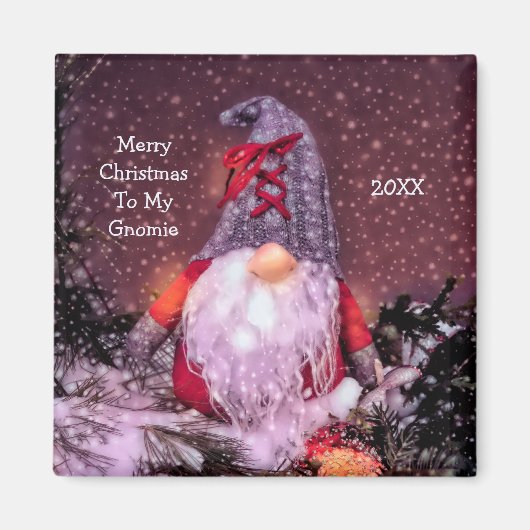 Niedlich frohe Weihnachten Whimsical Gnome Holiday Magnet (Vorne)