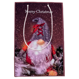 Niedlich frohe Weihnachten Whimsical Gnome Holiday Mittlere Geschenktüte