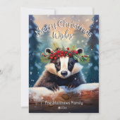 Niedlich frohe Weihnachten wünscht Waldwald Badger (Vorderseite)